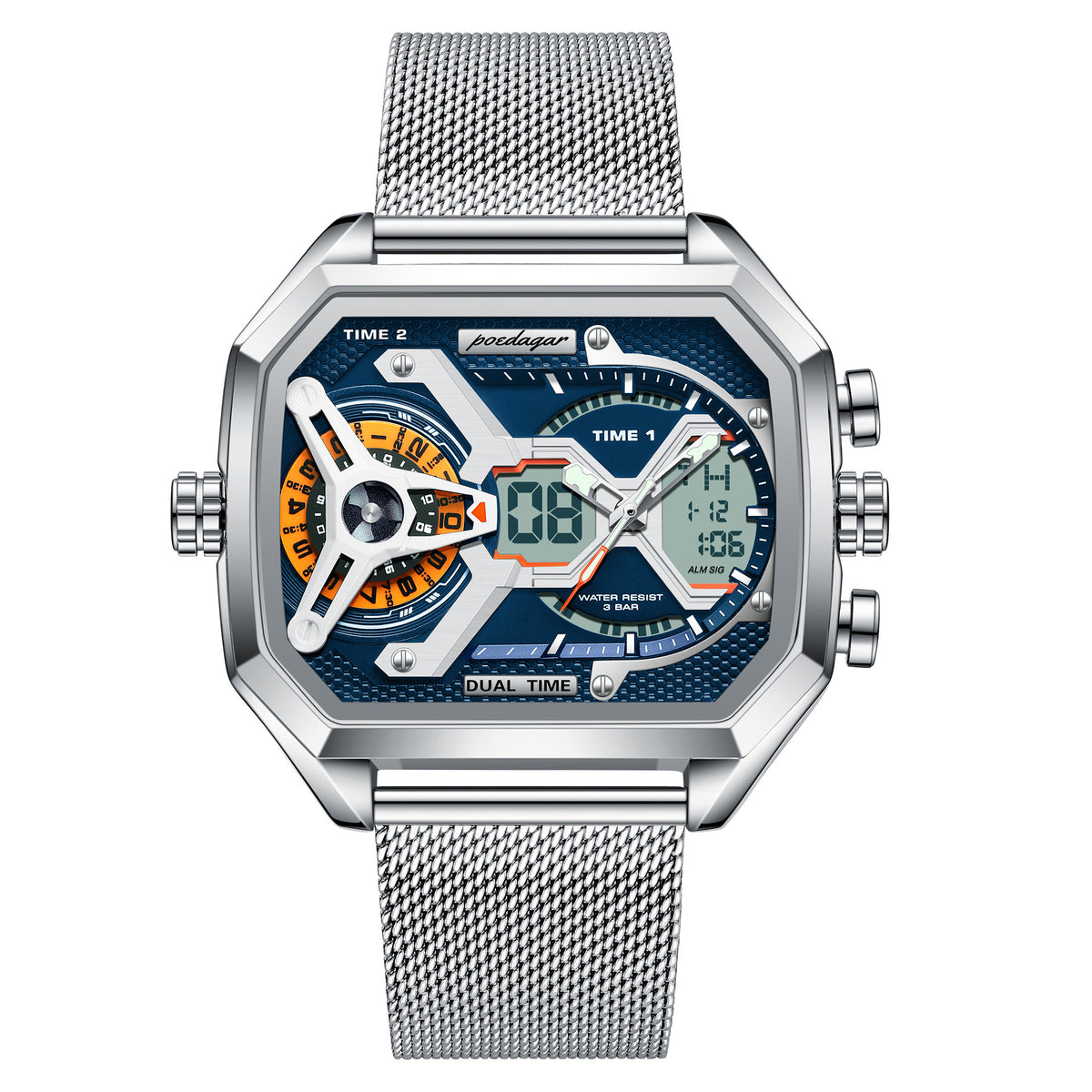 Poedagar E106 Multifunctional Waterproof Luminous watch for men 