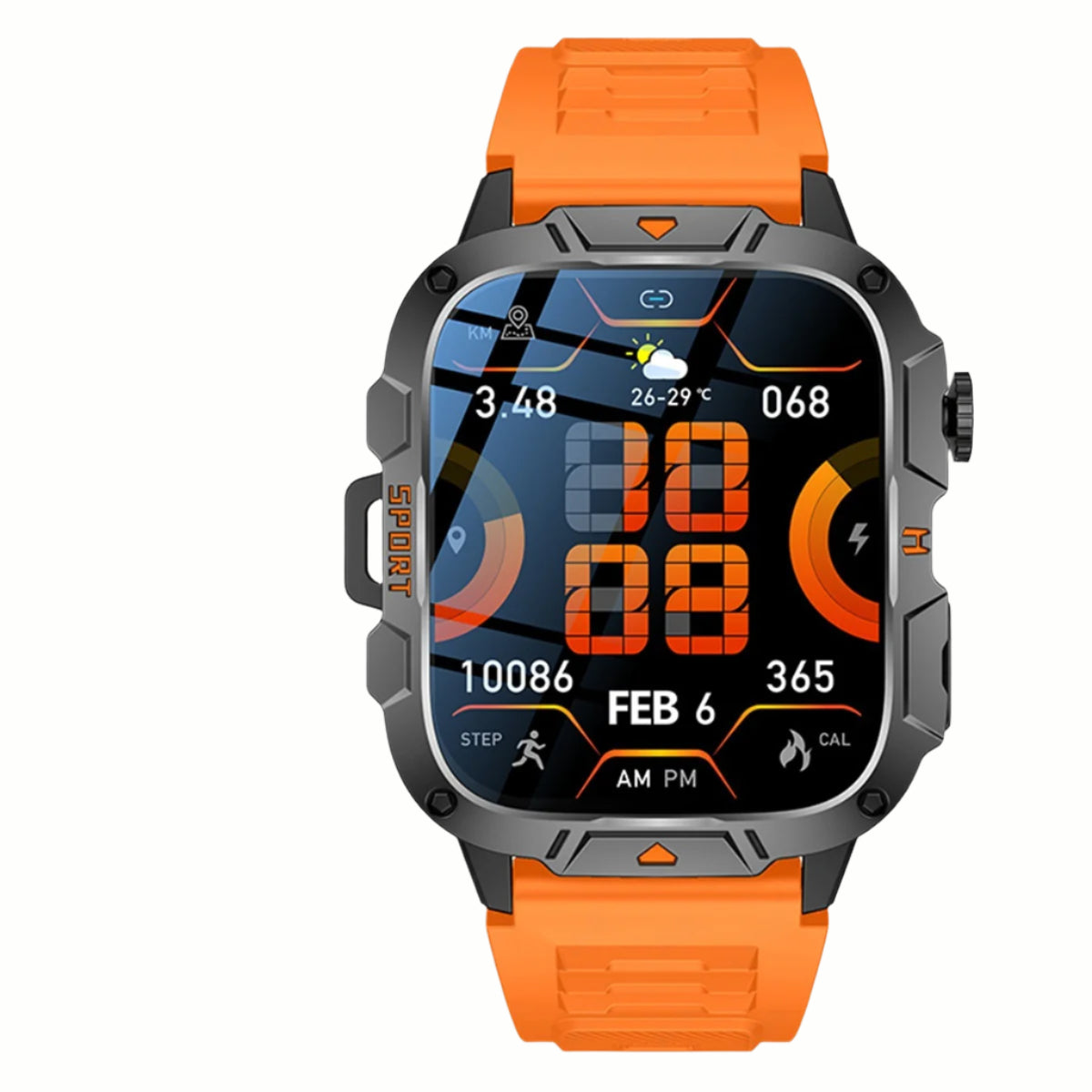 QX12 Square Large Screen Multi-function Sports Running Heart Rate Smart Watch 