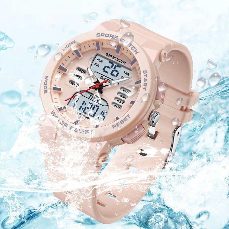 SANDA Analog Digital multi functional sport watch for students 6185 - TempoqWatch