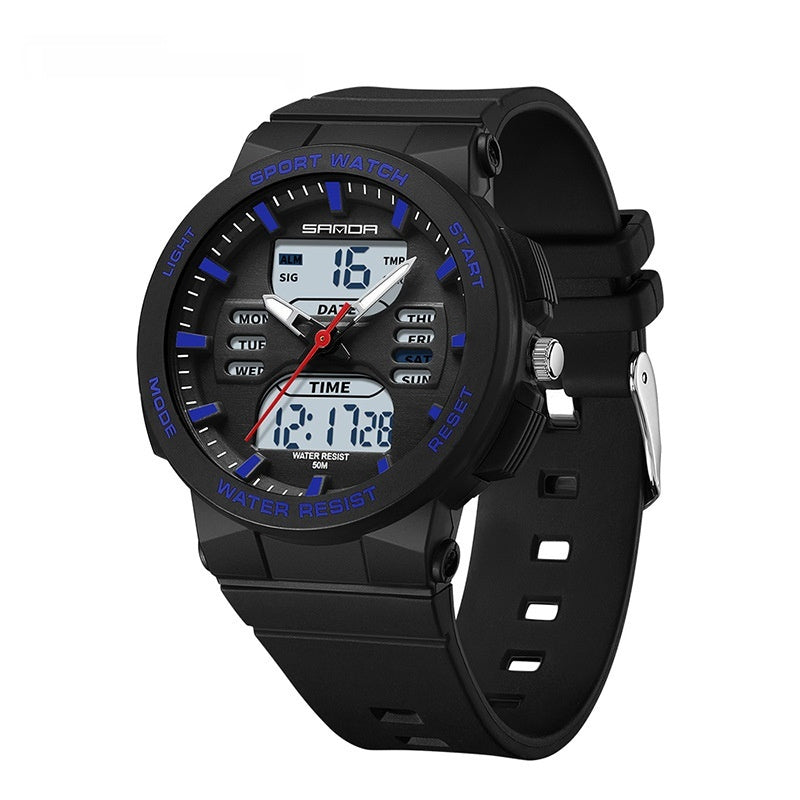 SANDA Analog Digital multi functional sport watch for students 6185 - TempoqWatch