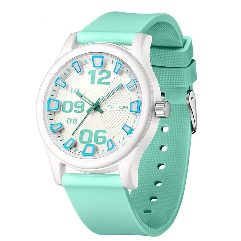Sanda 3252 Waterproof Silicone Strap Quartz Watch For Teenagers Boys and Girls 