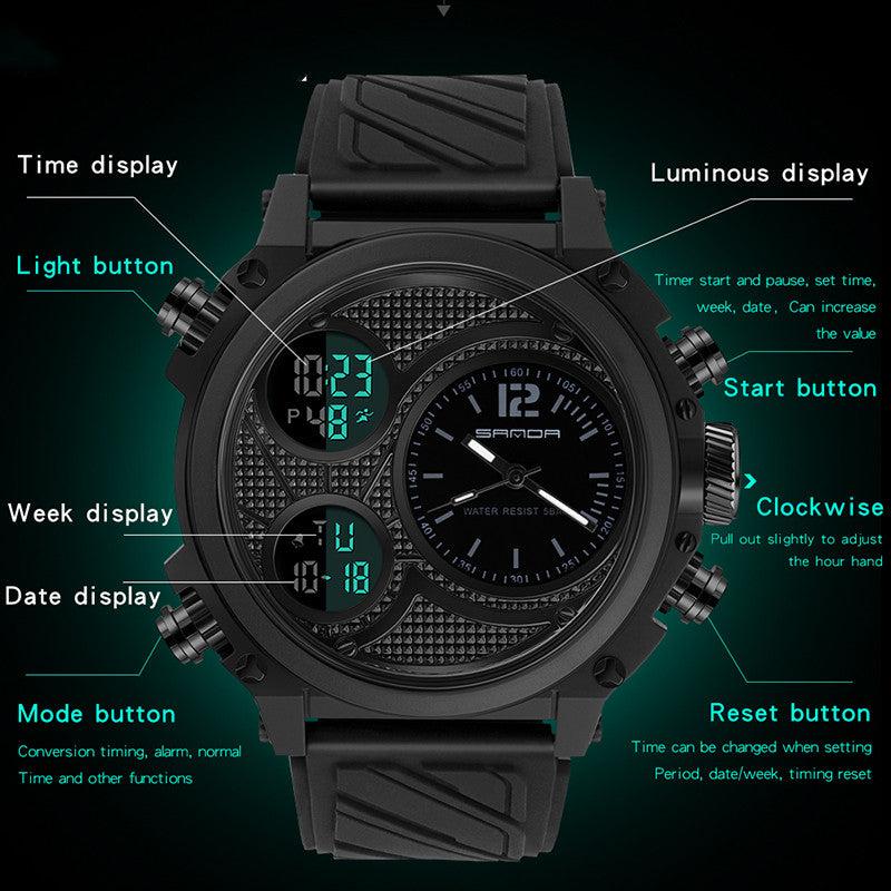 Samor Analog Digital Sports Watch For Men K3002 - Skmeico