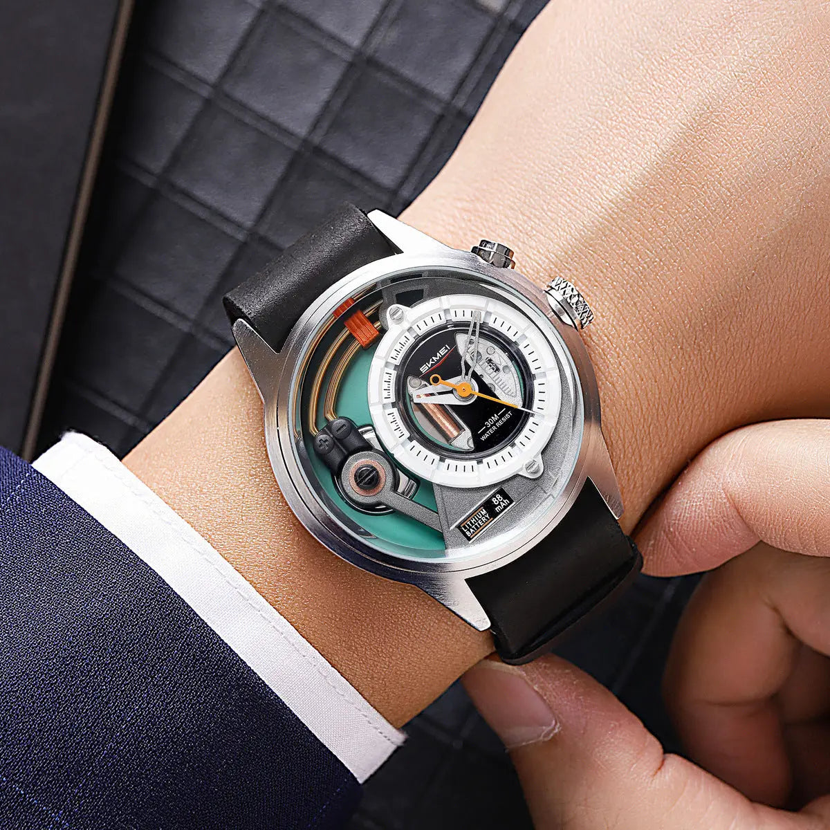 Shimei 2333 Creative Leather Belt Quartz watch for Men Skmei