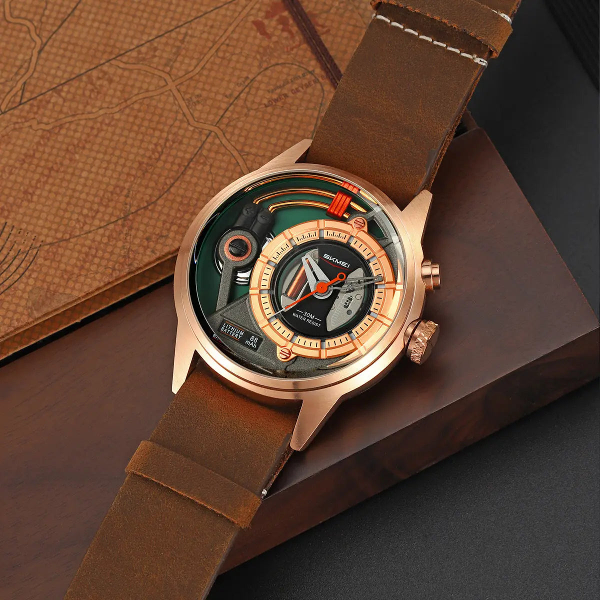 Shimei 2333 Creative Leather Belt Quartz watch for Men Skmei
