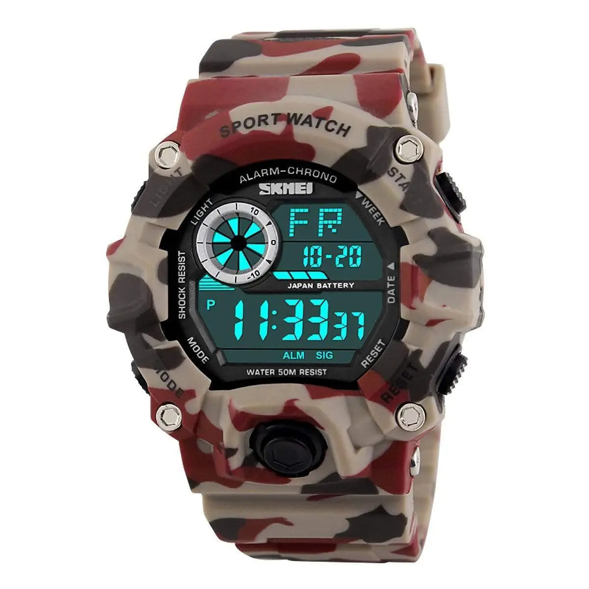 Skmei 1019 Original Camouflage Digital Round Waterproof Sport watch For Men Skmei