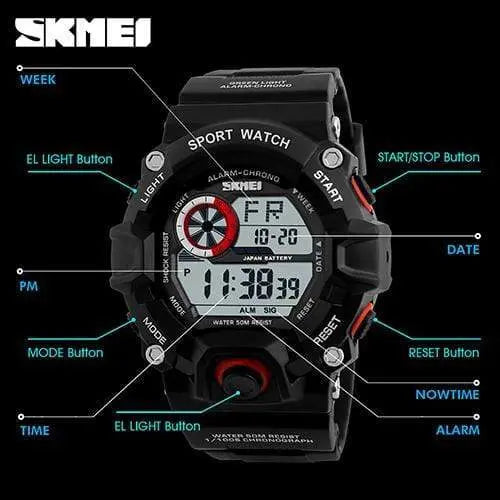 Skmei 1019 Original Camouflage Digital Round Waterproof Sport watch For Men Skmei