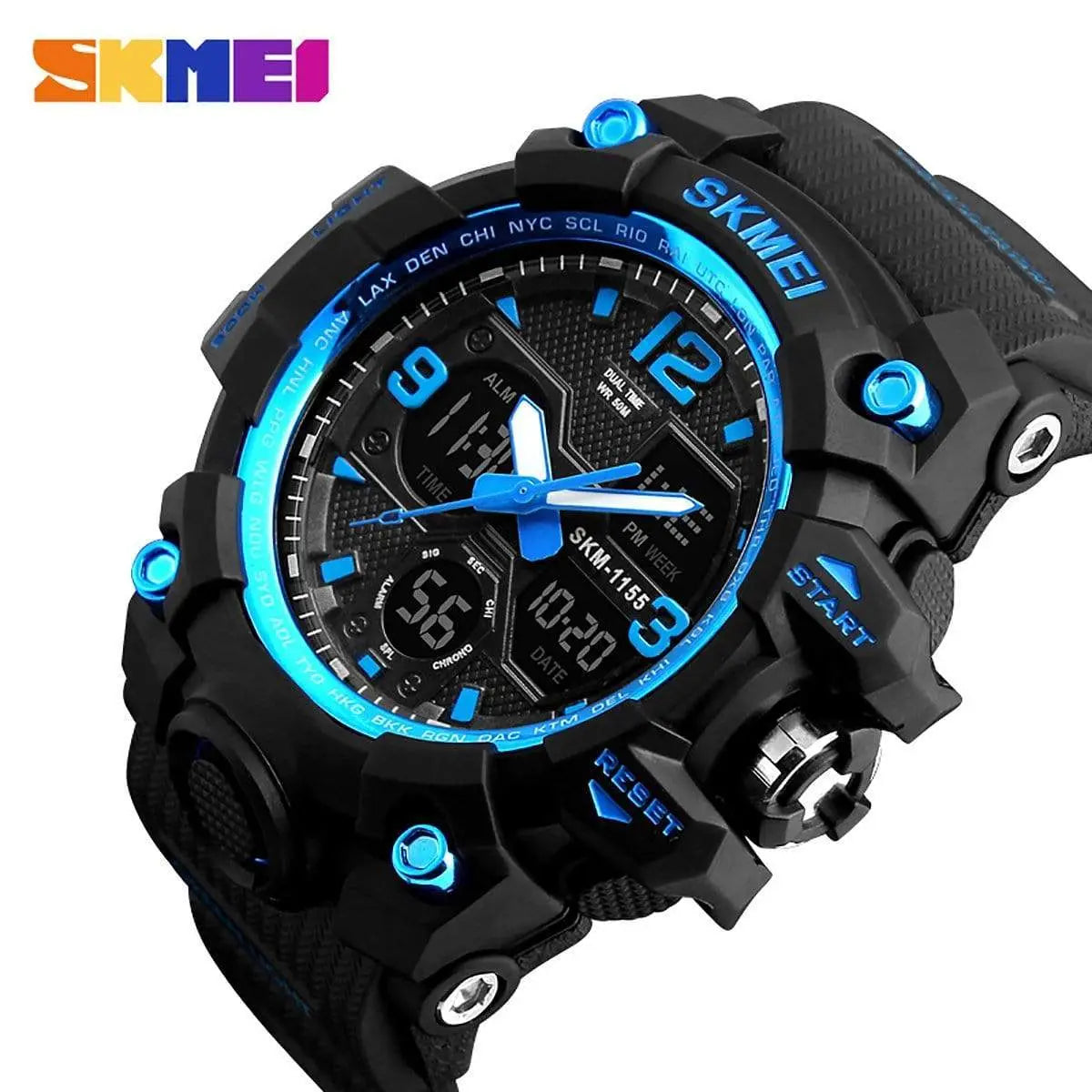 Skmei 1155B Original Analog Digital waterproof Sports watch for men Skmei