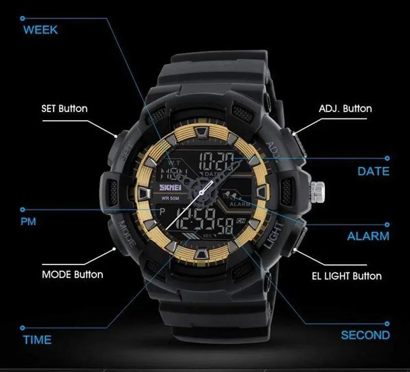 Skmei 1189 Original Analog Digital waterproof sport watch for Boys For Men Skmei