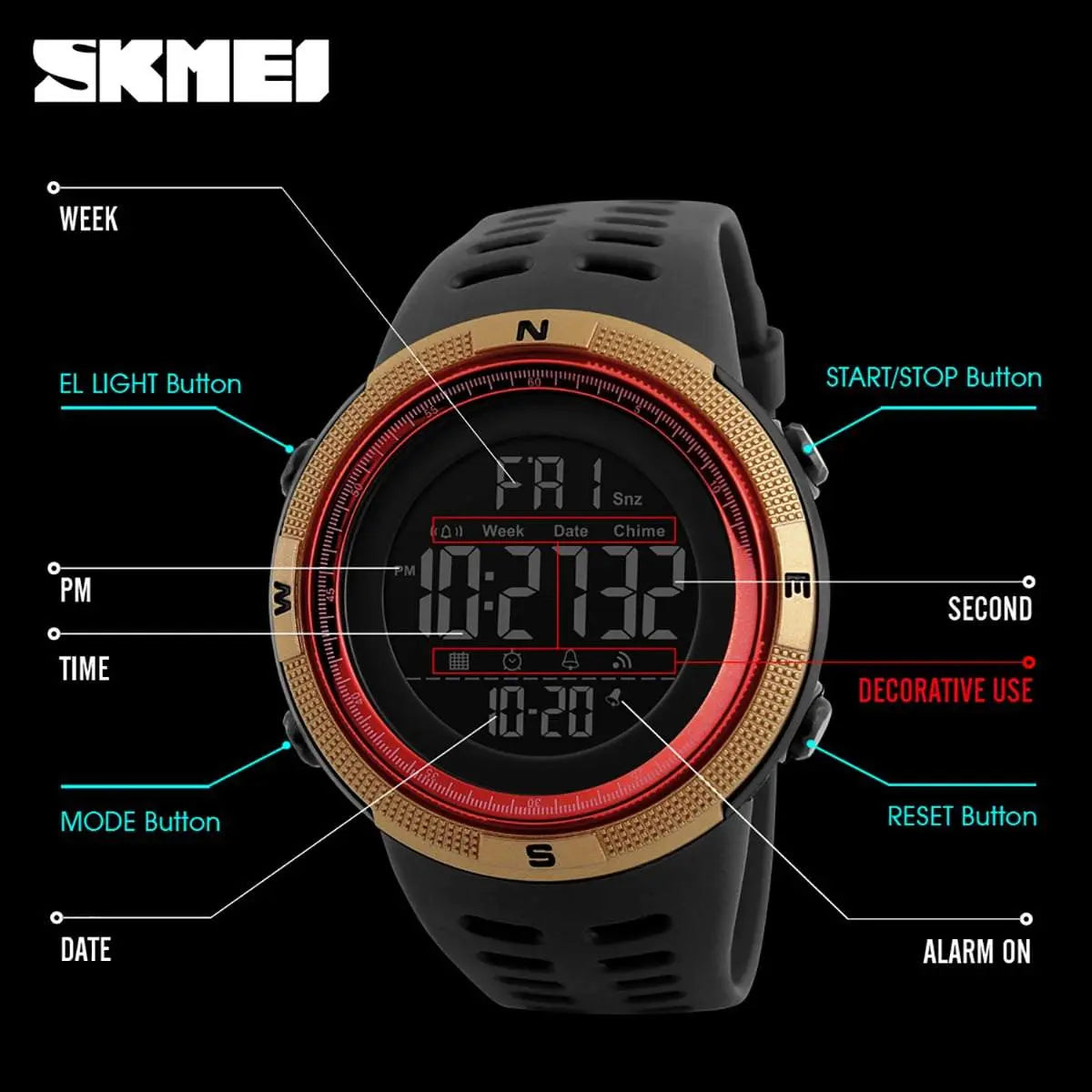Skmei 1251 Original Digital Waterproof Sports Watch for Men Blue Skmei