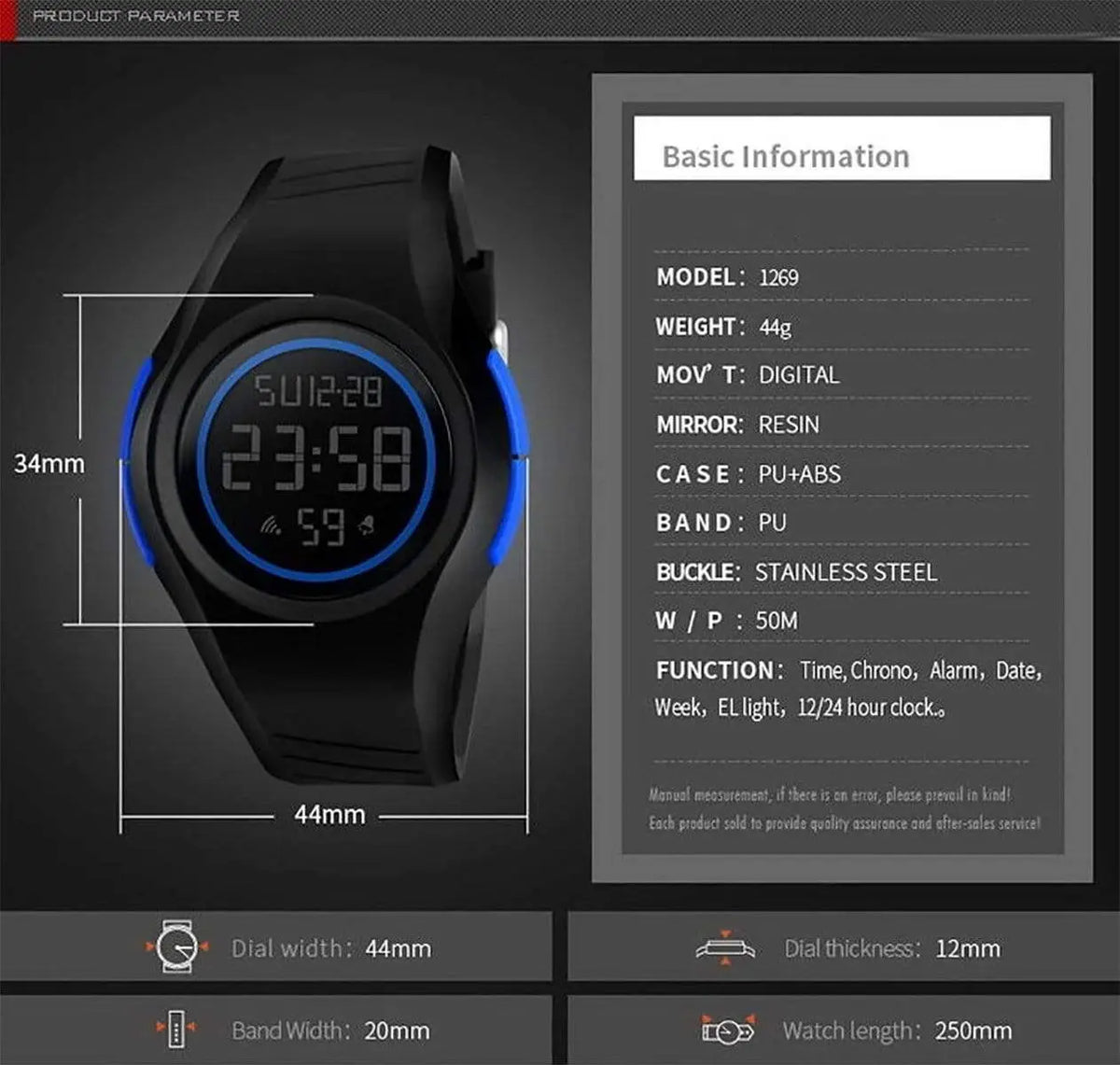 Skmei 1269 Original Digital waterproof designer watch for Girls Women Skmei