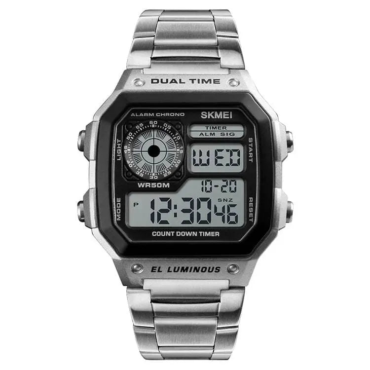 Skmei 1335 Original stainless steel square dial sport Digital watch wrist watch for Men Skmei