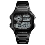 Skmei 1335 Original stainless steel square dial sport Digital watch wrist watch for Men Skmei