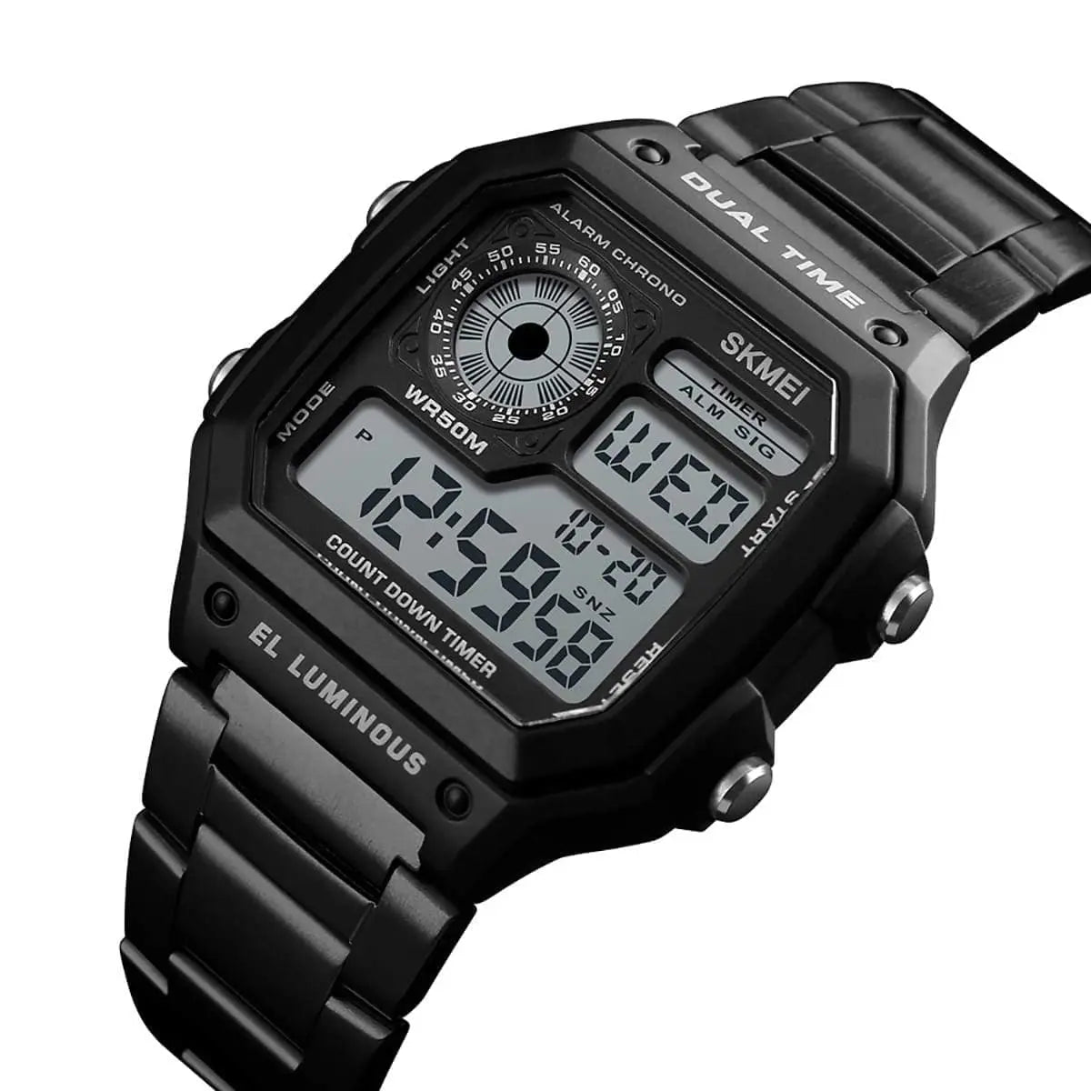 Skmei 1335 Original stainless steel square dial sport Digital watch wrist watch for Men Skmei