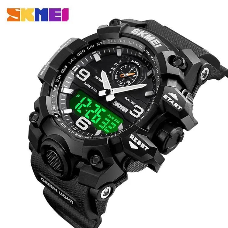 Skmei 1586 Original Relojes 50M Waterproof Military Sport Watch Analog Digital Trendy Wrist Watch for Men Skmei