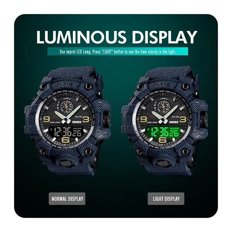 Skmei 1586 Original Relojes 50M Waterproof Military Sport Watch Analog Digital Trendy Wrist Watch for Men Skmei