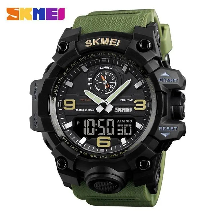 Skmei 1586 Original Relojes 50M Waterproof Military Sport Watch Analog Digital Trendy Wrist Watch for Men Skmei