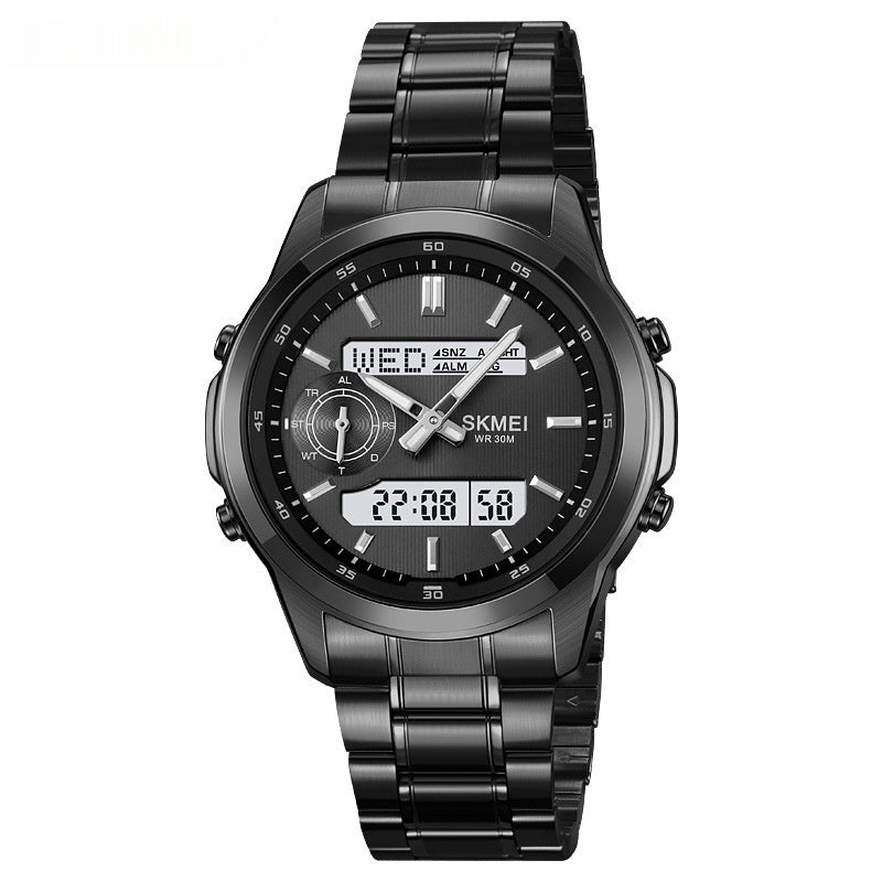 Skmei 2284 Multifunctional Steel Strap analog digital Watch for men 