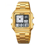 Skmei 2451 Square Steel-band Waterproof Alarm Clock Digital watch for Men Skmei