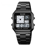 Skmei 2451 Square Steel-band Waterproof Alarm Clock Digital watch for Men Skmei