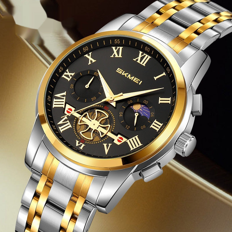 Skmei 9394 Stylish And Versatile Moon phase quartz watch for men 