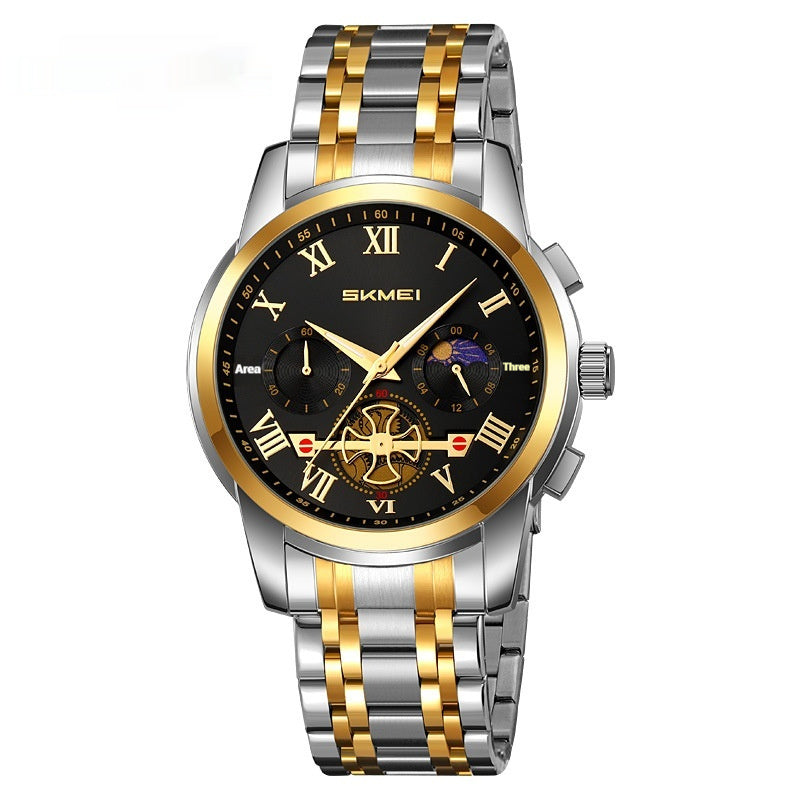Skmei 9394 Stylish And Versatile Moon phase quartz watch for men 