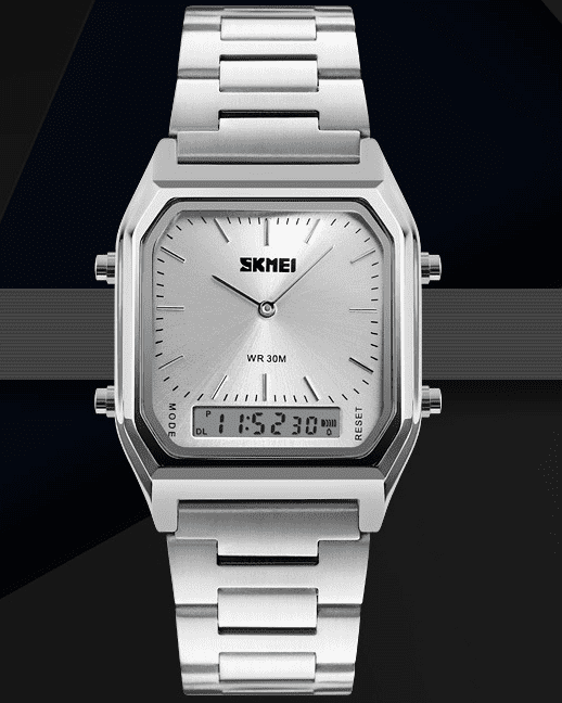 Skmei Analog Digital Classic Steel Watch For Men & Women 1220 Original - TempoqWatch