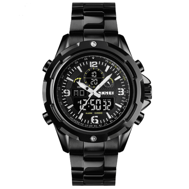 Skmei Analog Digital steel band dual display watch 1600 Original - Skmeico