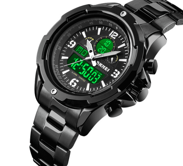 Skmei Analog Digital steel band dual display watch 1600 Original - Skmeico