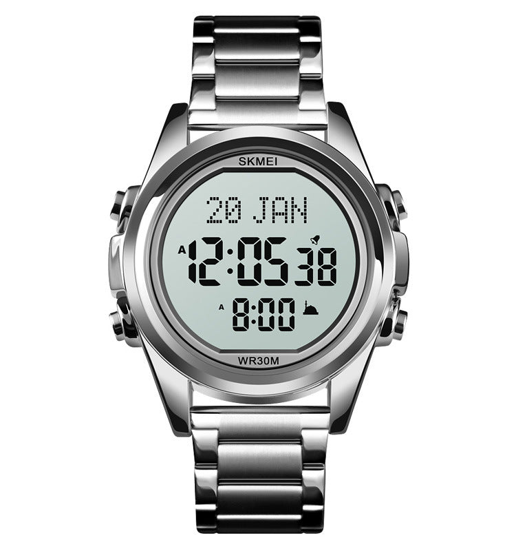 Skmei Arab Qibla Azan Steel Digital Watch For Men 1667 Original - Skmeico