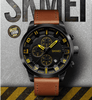 Skmei Chronograph Genuine Leather Quartz watch For Men 1309 Original