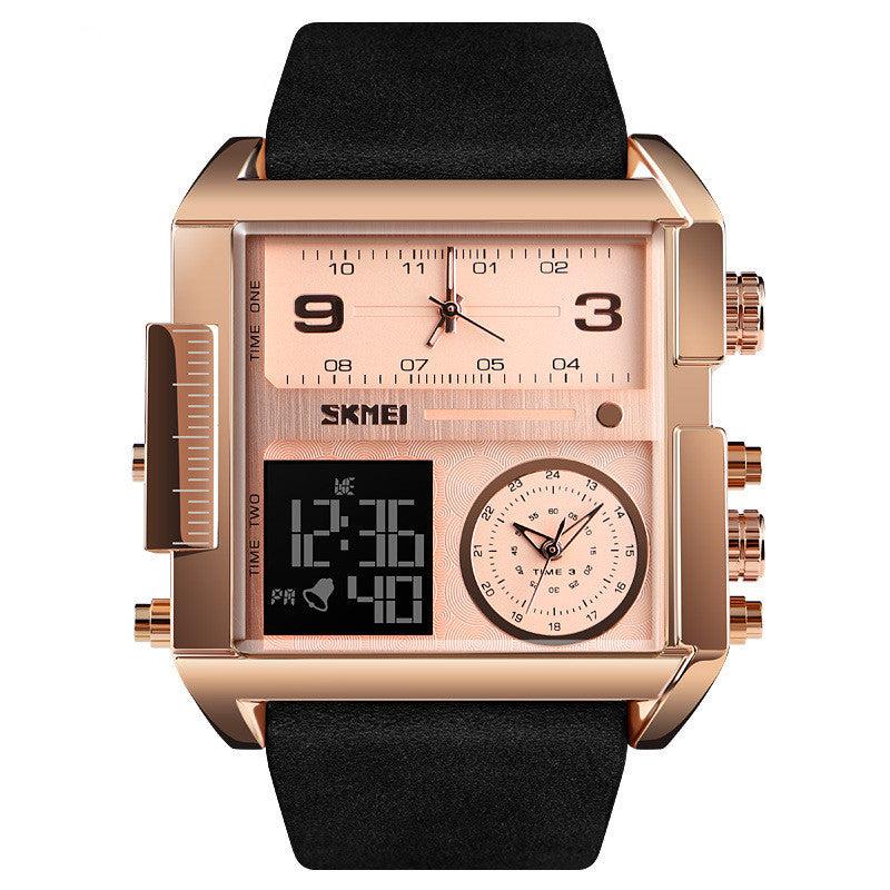 Skmei Square Large Dial Watch 3 time watch for Men 1391 Original - Skmeico
