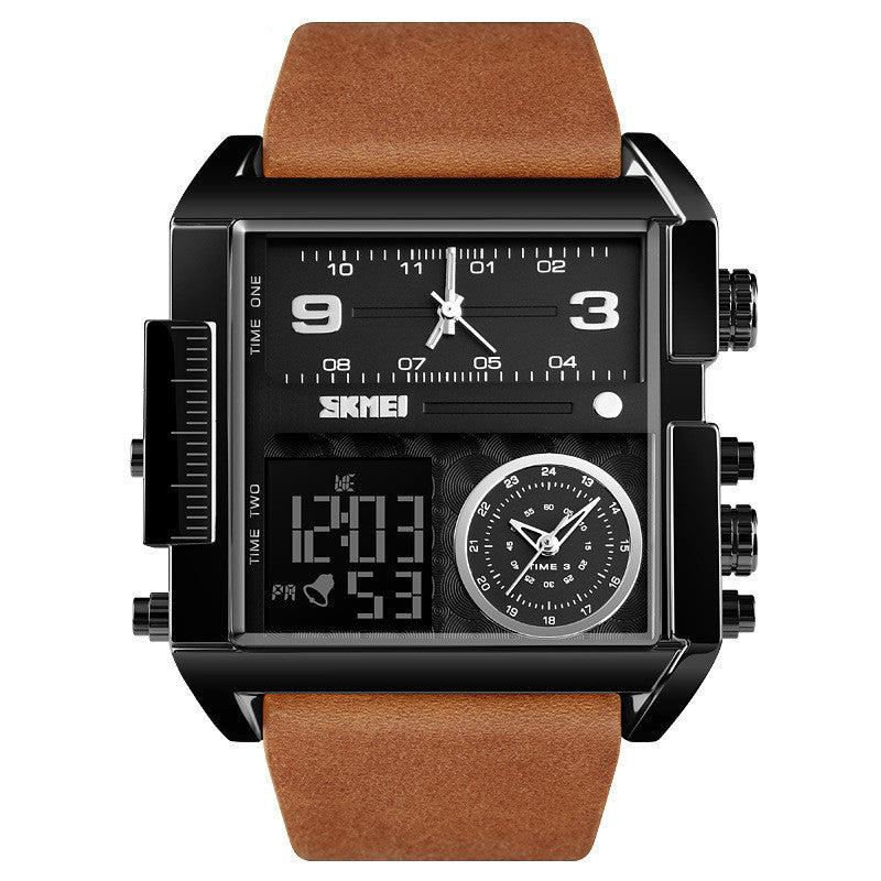 Skmei Square Large Dial Watch 3 time watch for Men 1391 Original - TempoqWatch