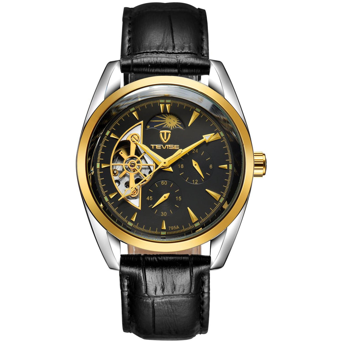 TEVISE Moon Phase Chronograph Automatic Mechanical Wrist Watch For Men 795A - Skmeico