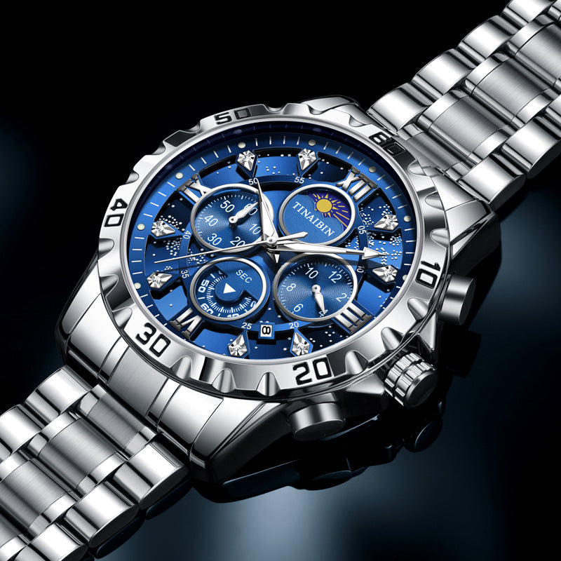 TINAIBIN Multi-functional High-grade Luminous Quartz Watch For Men TIN6626 - Skmeico