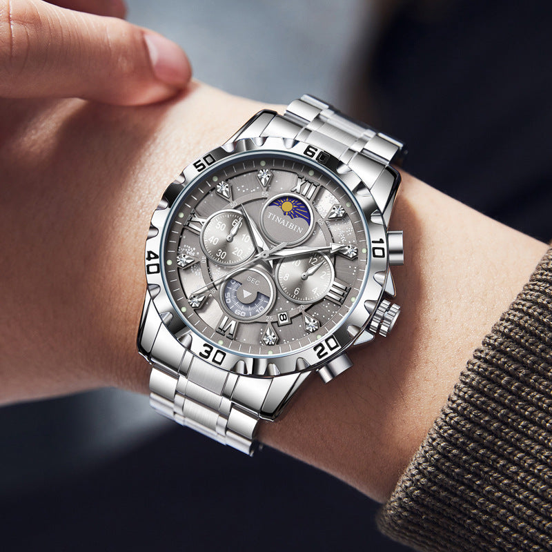 TINAIBIN Multi-functional High-grade Luminous Quartz Watch For Men TIN6626 - Skmeico