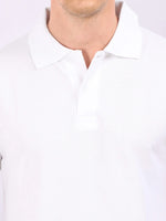 Xura Solid Men Polo Neck White Regular Fit T-Shirt Plain Xura