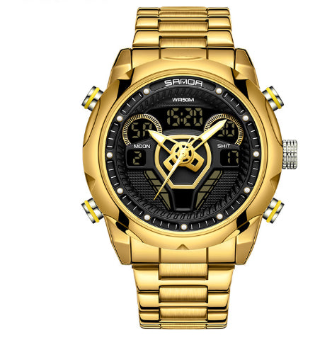 Sanda 9022 Outdoor Fashionable Luminous Waterproof Alarm Clock Electronic watch for men Sanda