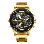 Maklon Large Dial 2 Time Quartz watch for Men