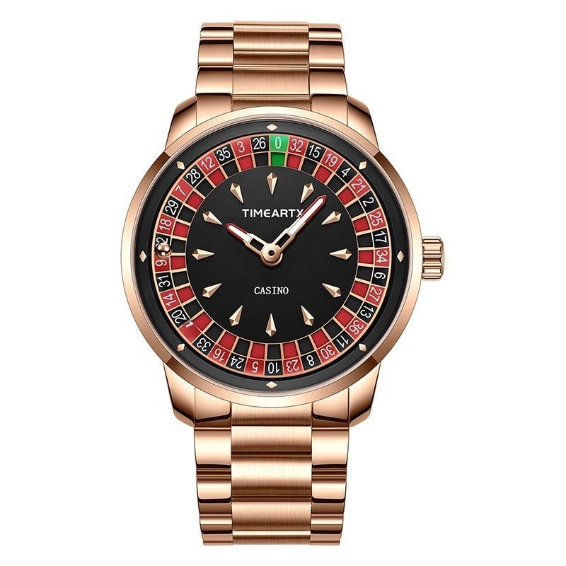 TIMEARTX Roulette Dial Casino Watch Rotating Gaming Style watch for Men