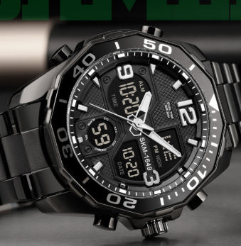 Skmei 1649 Stainless Steel Analog Digital Rotatable bezel Watch For Men