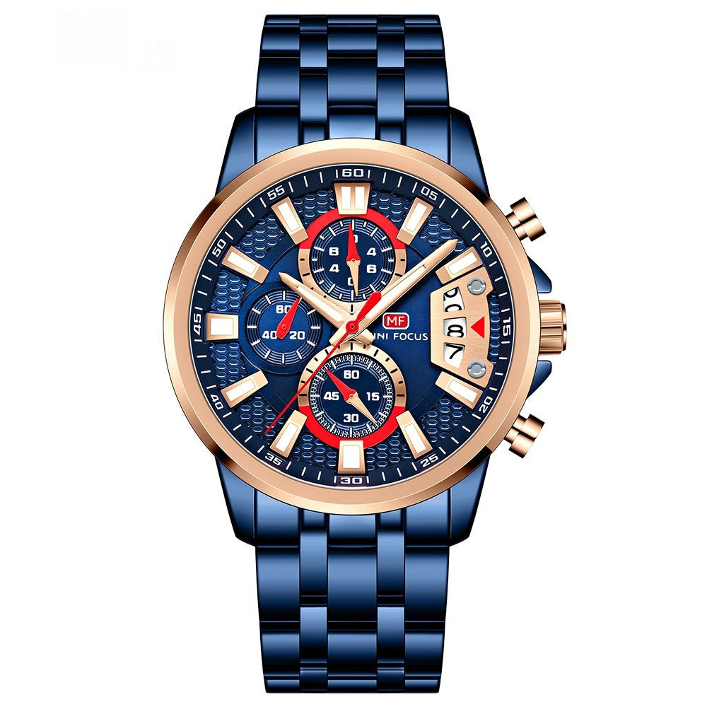 Mini Focus MF0352G Quartz Watch Magic Color Ring Multifunctional quartz watch for Men Mini Focus