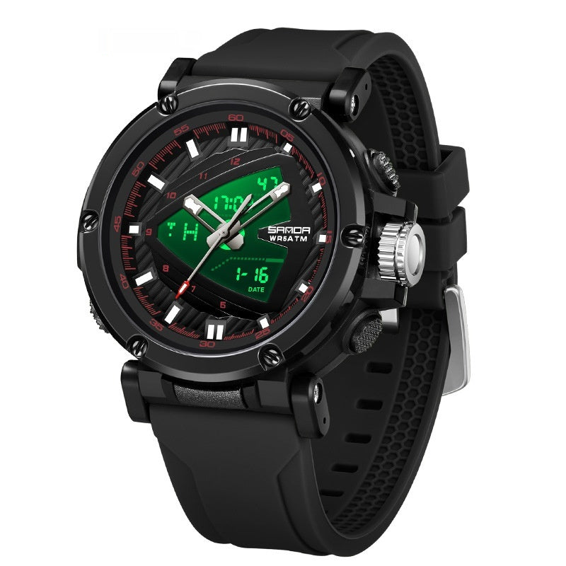Sanda 9052 Sports Waterproof Alarm Clock Electronic Watch for Men AKDPN