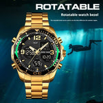 Skmei 1649 Stainless Steel Analog Digital Rotatable bezel Watch For Men