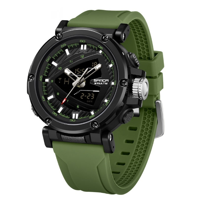 Sanda 9052 Sports Waterproof Alarm Clock Electronic Watch for Men AKDPN