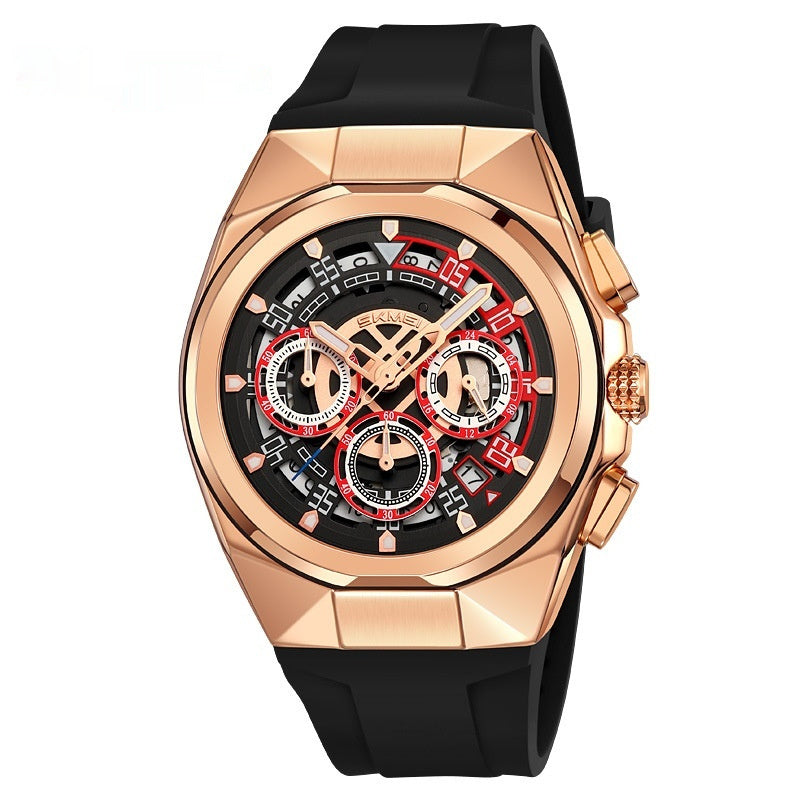 Skmei 9377 Quartz Watch with Silica Strap for Men