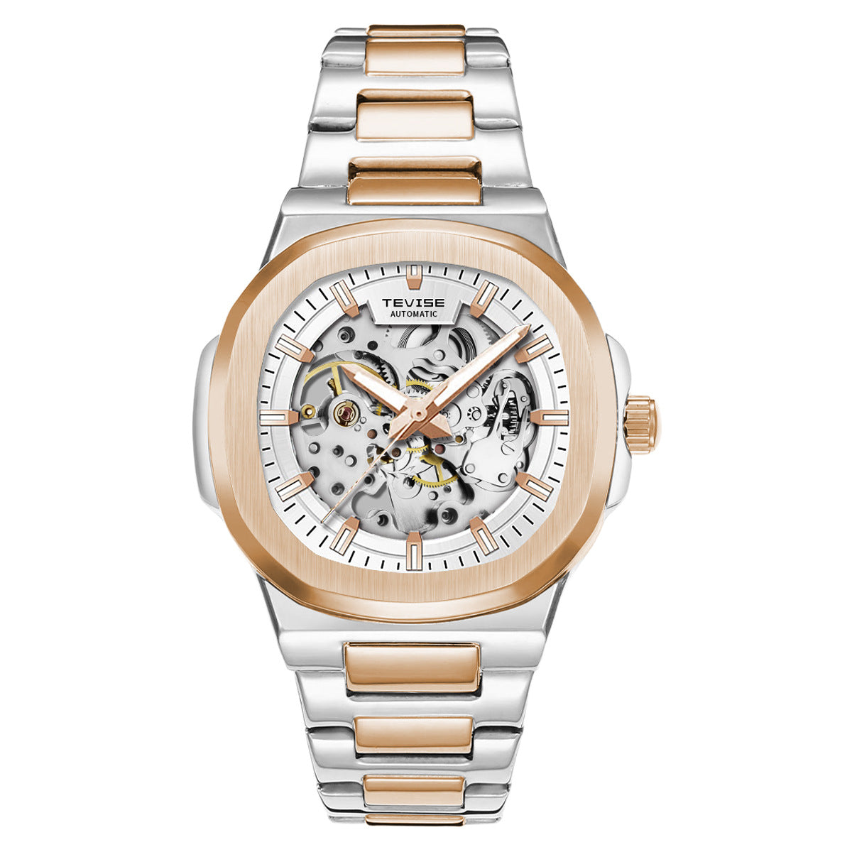 Tevise T01B Hollow Automatic Luminous Waterproof Mechanical Watch For Men Tevise