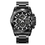 Skmei 2593 Analog Digital Countdown Alarm Sports Watch With A Steel Strap For Men