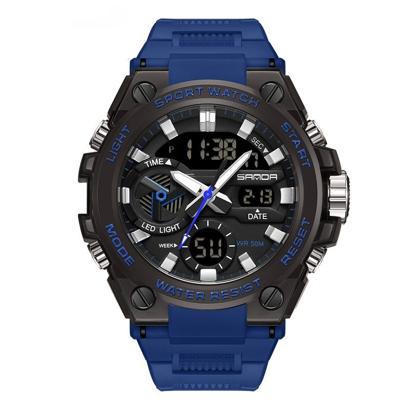 Sanda 3313 Multifunctional Outdoor Luminous Waterproof Watch For Men