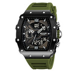 Skmei 2398 Multifunctional Dual Displays Stylish Barrel-shaped Case watch for Men