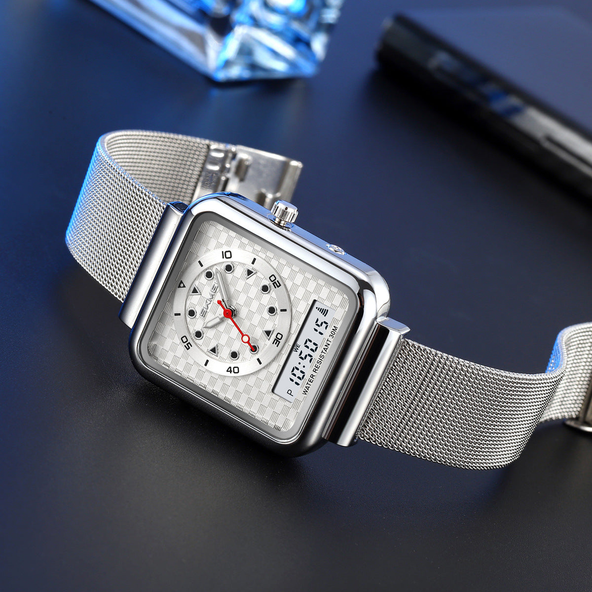 Skmei 2466 Steel Body multifunctional Square watch for Men